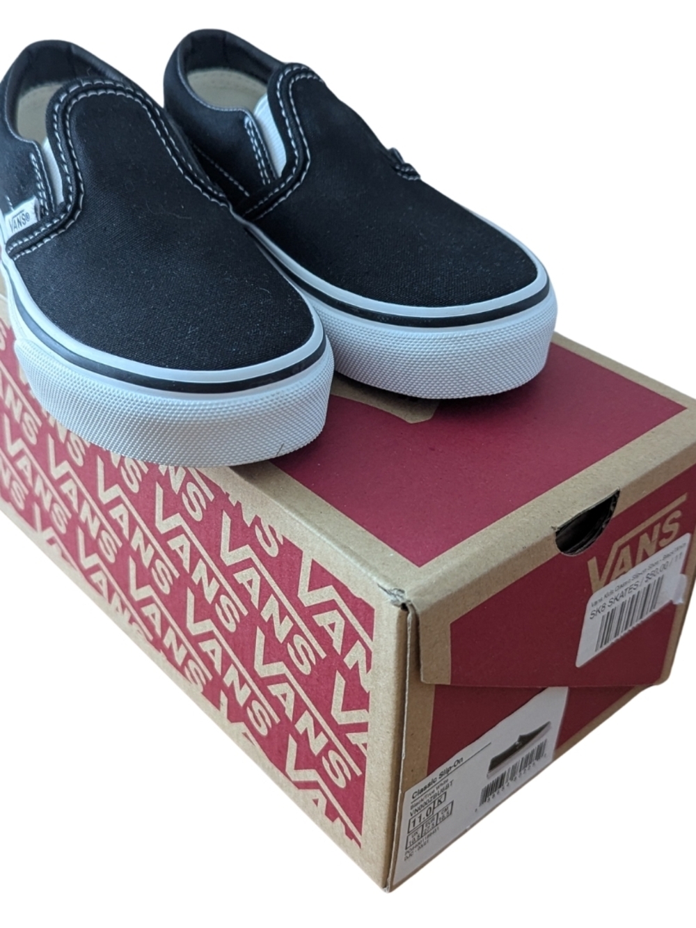 Vans Kids NWT Classic Slip-On Black Canvas Shoes